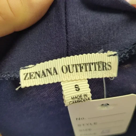 Zenana Outfitters Navy Draped Open Front Cardigan - Picture 5 of 7